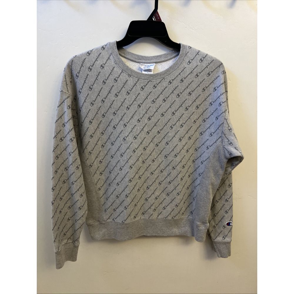 Champion Reverse Weave Women's Large Pullover Sweatshirt‎ Logo Print  SS30